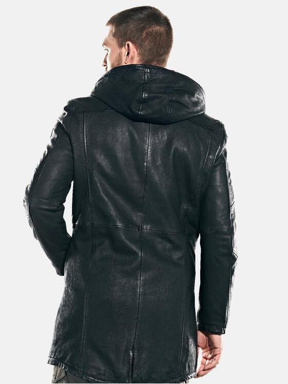 emilio adani Herren Lederjacke Schwarz 31874
