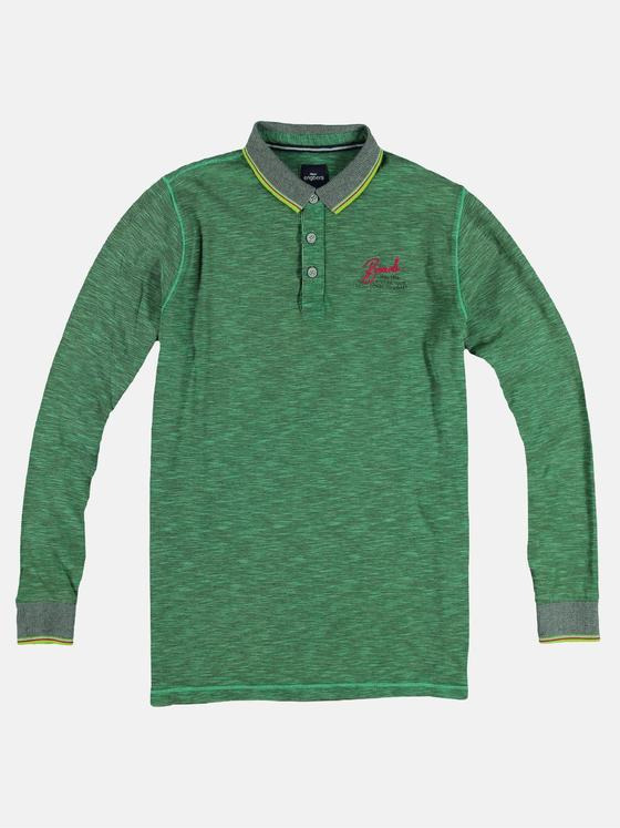 engbers Herren Poloshirt in Flammgarnoptik Cyangruen 29217