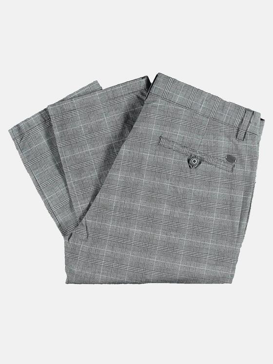 engbers Herren Stretch-Chino kariert Silbergrau 31084