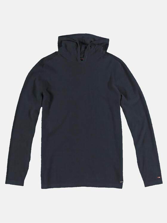 emilio adani Herren Sportiver Strickpullover mit Kapuze Schwarz 31230