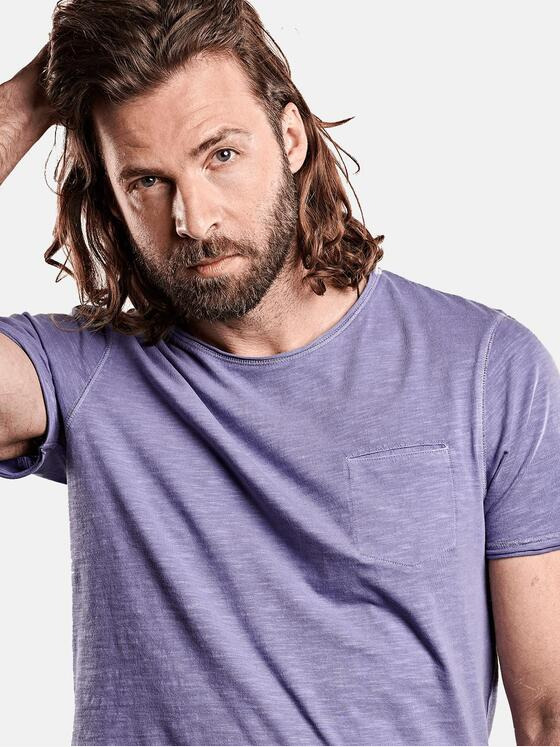 emilio adani Herren Rundhals T-Shirt Violett 28328