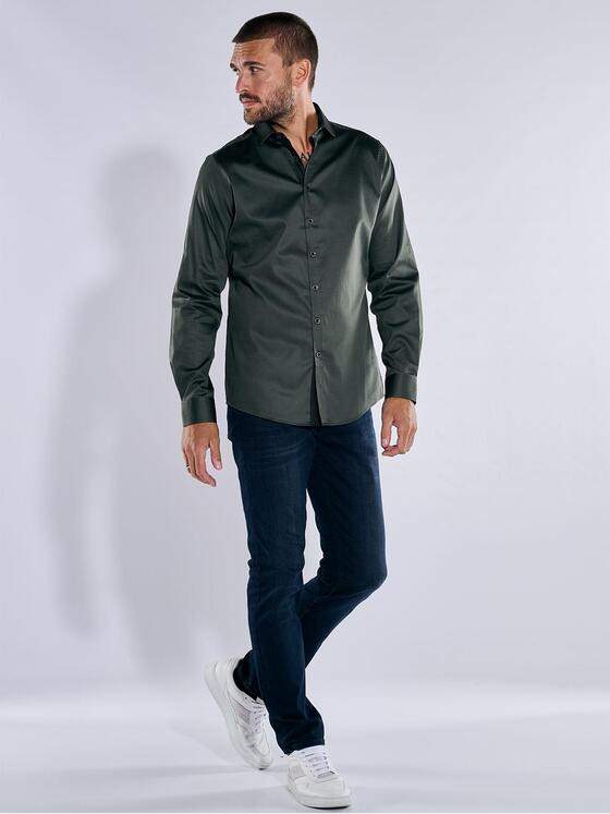 emilio adani Herren Langarm-Hemd "My Favorite" Oliv 35156