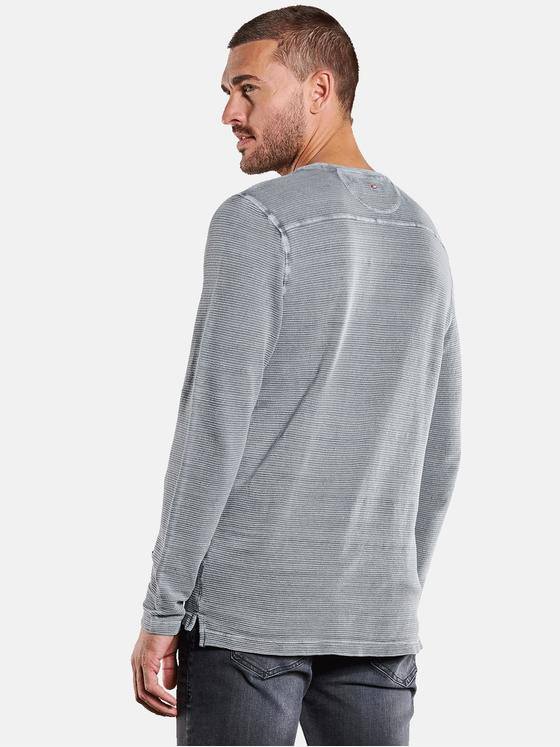 emilio adani Herren Langarm-Shirt gestreift Blau 34110