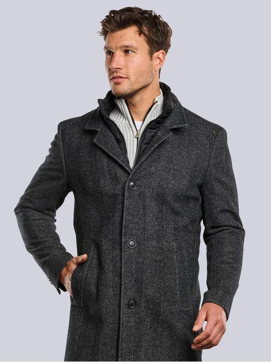 engbers Herren Mantel mit Inlet Anthrazit 33591