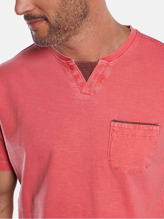 engbers Herren V-Neck T-Shirt Lachsrot 29805