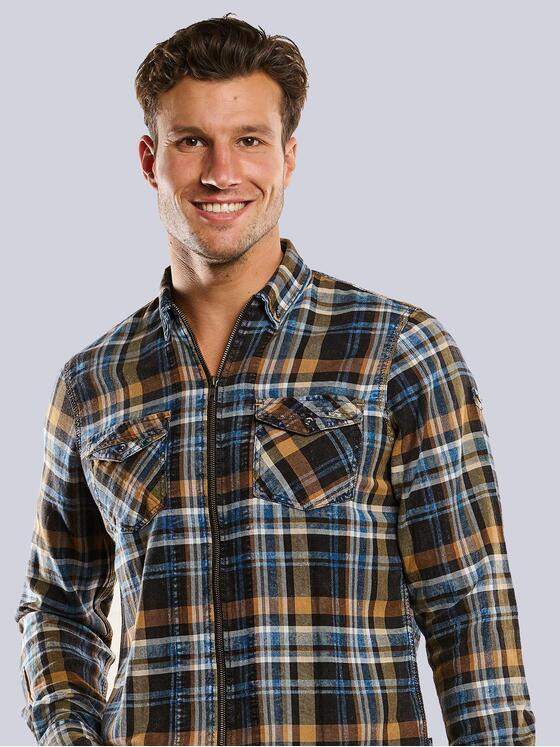 engbers Herren Overshirt-kariert Braun 33807