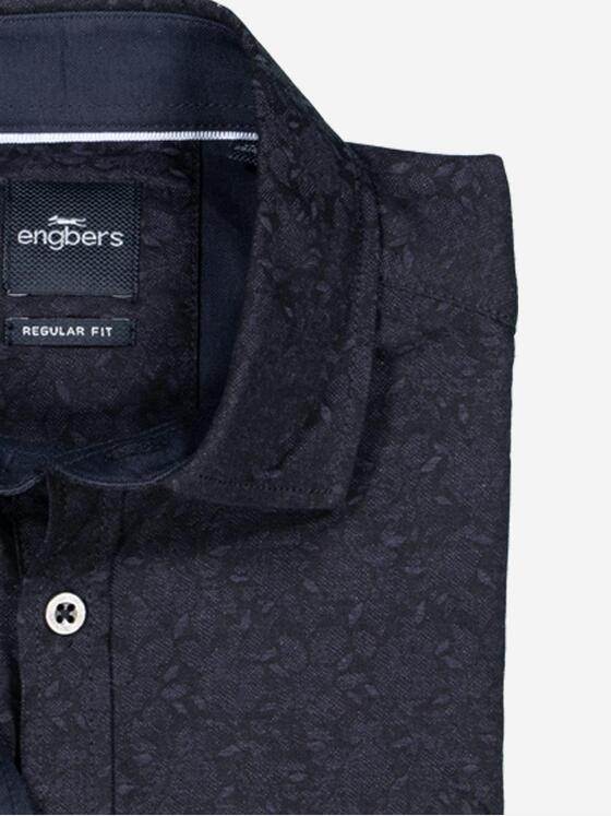 engbers Herren Langarm-Hemd gemustert Saphirblau 38172