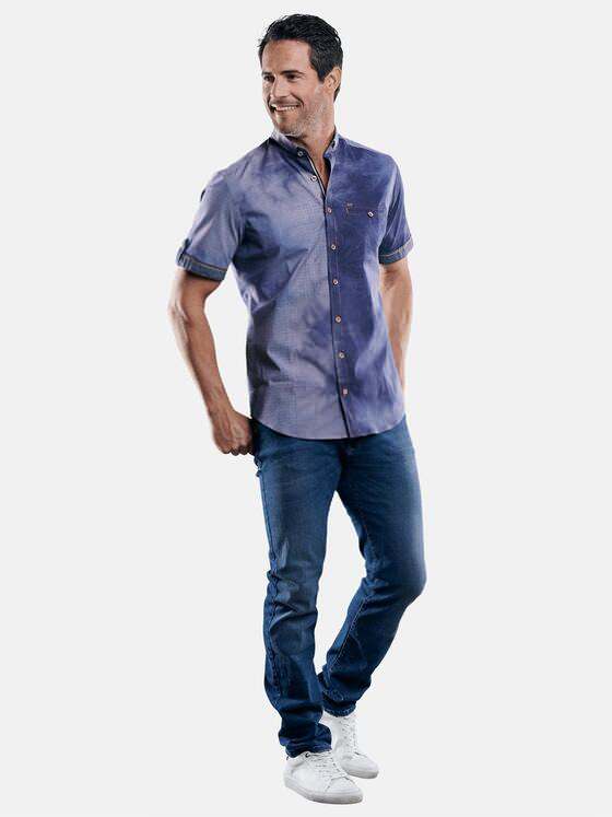 engbers Herren Hemd in moderner Batikoptik Saphirblau 29448