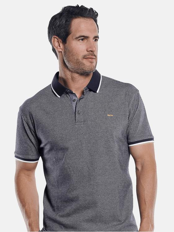 engbers Herren Poloshirt in Jaquard Optik Indigoblau 30675