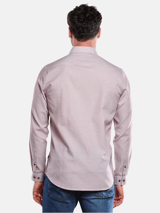 engbers Herren Langarm-Hemd gemustert Rot 31684