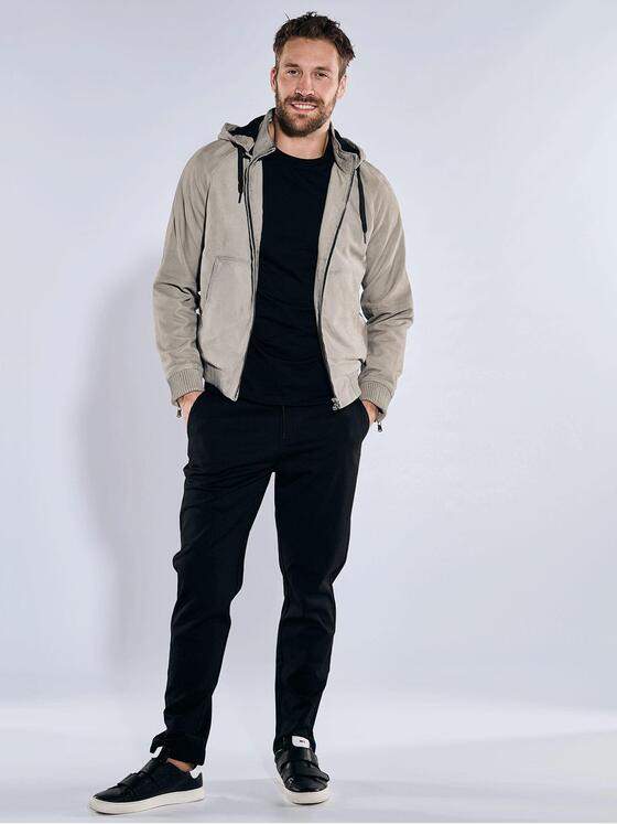 emilio adani Herren Lederjacke mit abnehmbarer Kapuze Beige 36516