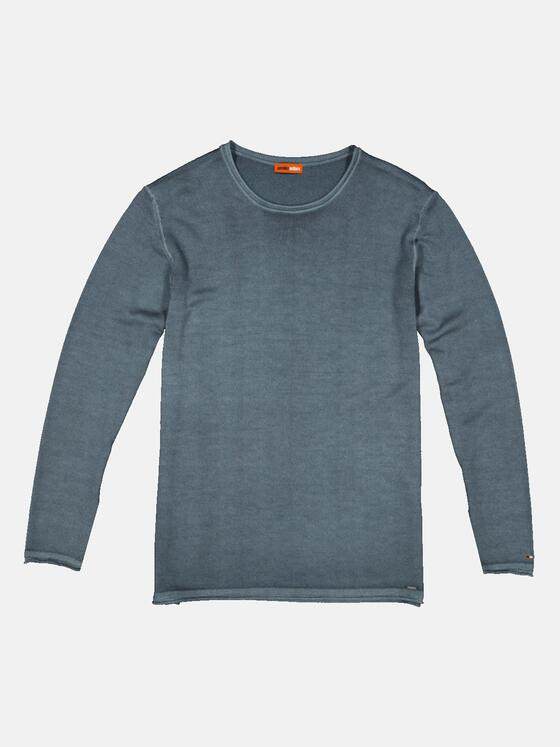 emilio adani Herren Pullover aus feiner Merino-Wolle Türkis 33355