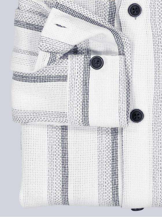emilio adani Herren Overshirt gestreift Beige 38347