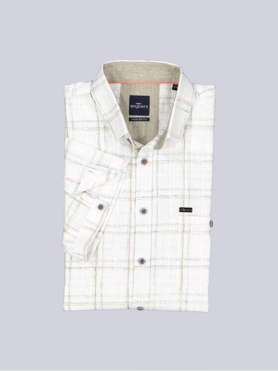 engbers Herren Kurzarm-Hemd mit Leinenanteil Oliv 39774