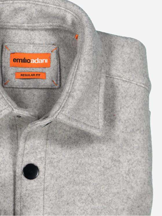 emilio adani Herren Overshirt uni Grau 37632