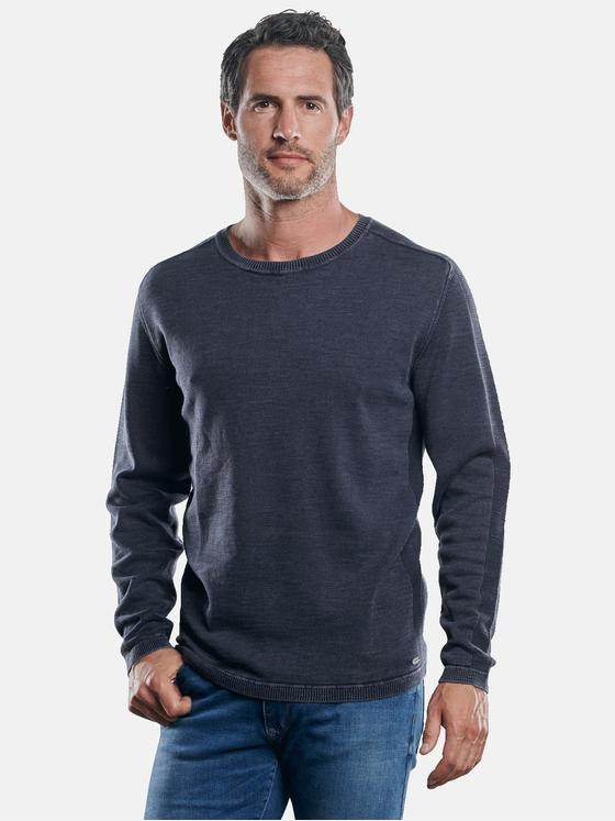 engbers Herren Sportiver Baumwollpullover mit modischem Rundhalsausschnitt Blau 30433