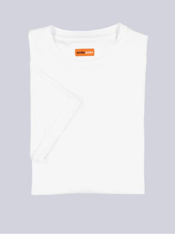 emilio adani Herren T-Shirt uni Weiß 36144