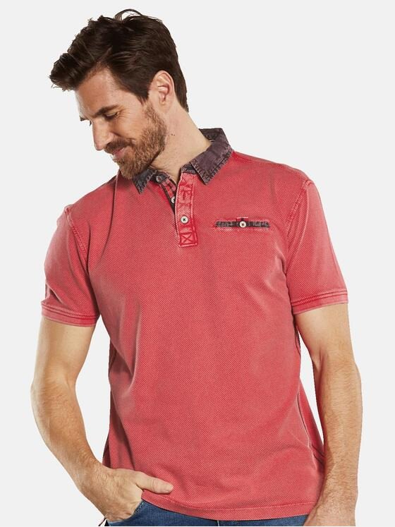 engbers Herren Polo-Shirt strukturiert Rot 34337