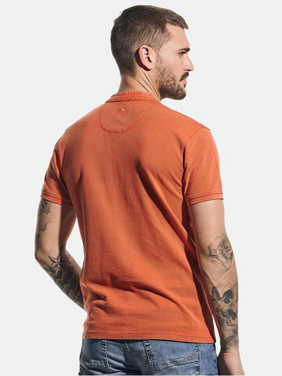 emilio adani Herren Pique-Poloshirt mit edler Knopfleiste Orange 31126