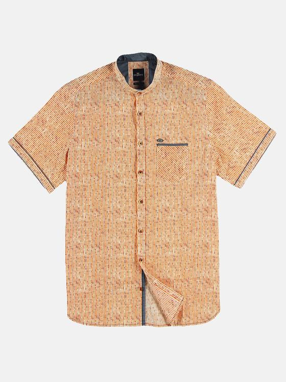 engbers Herren Kurzarmhemd aus Leinen Blutorange 31301