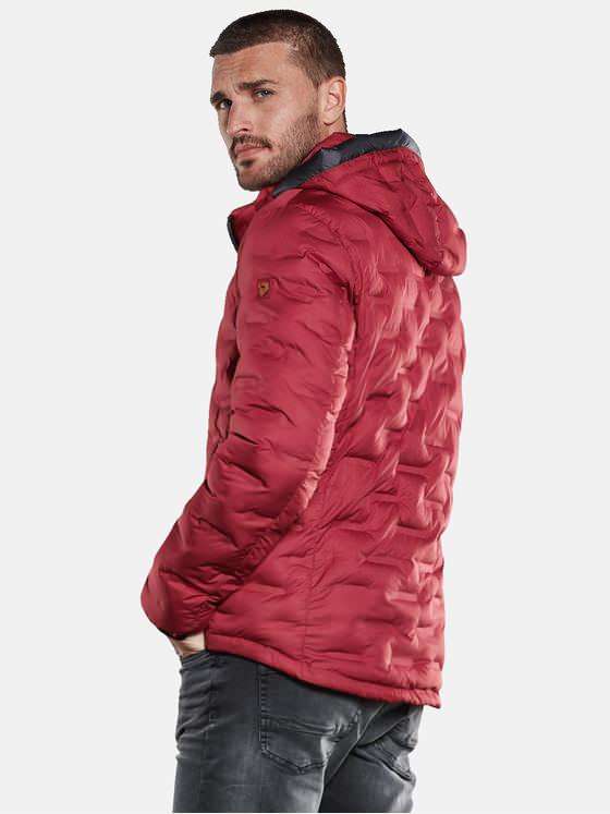 emilio adani Herren Steppjacke mit Kapuze Rot 33283