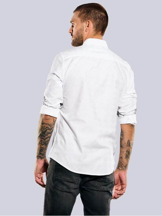 emilio adani Herren Langarm-Hemd uni Weiß 35311