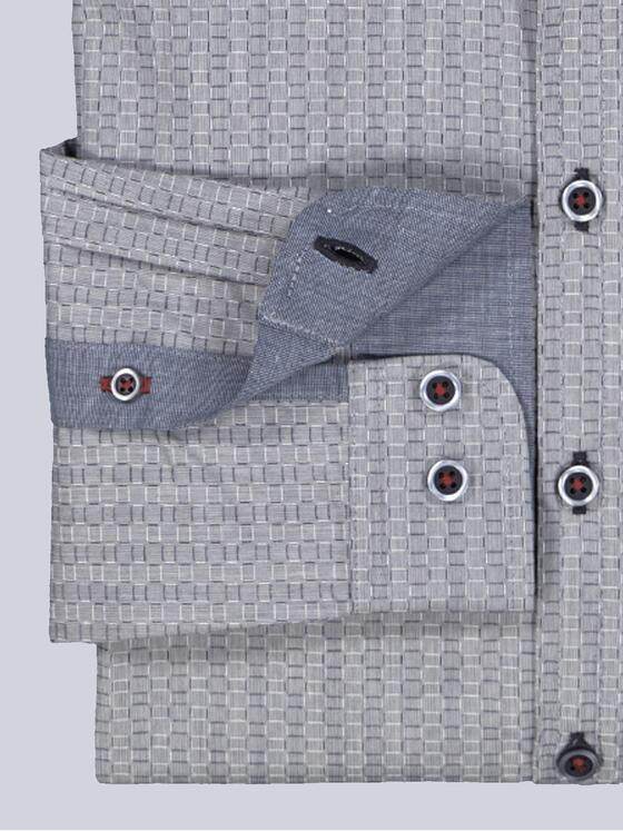 engbers Herren Langarm-Hemd slim fit Grau 35792