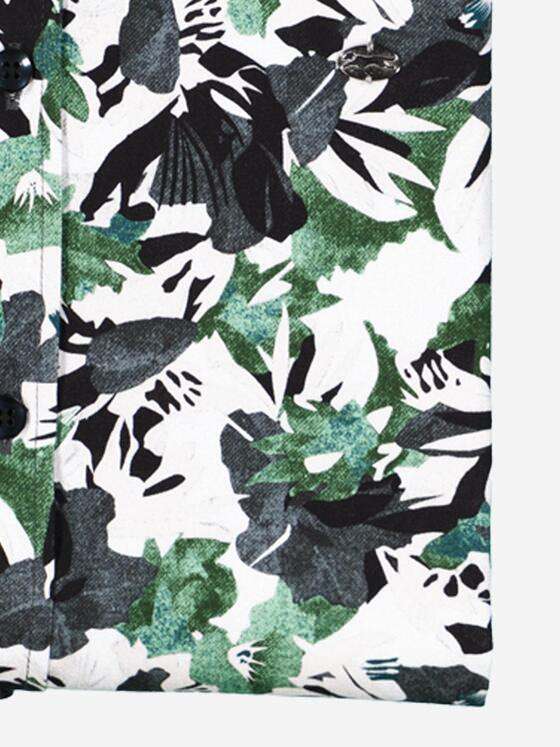 engbers Herren Langarm-Hemd gemustert Gruen 38020