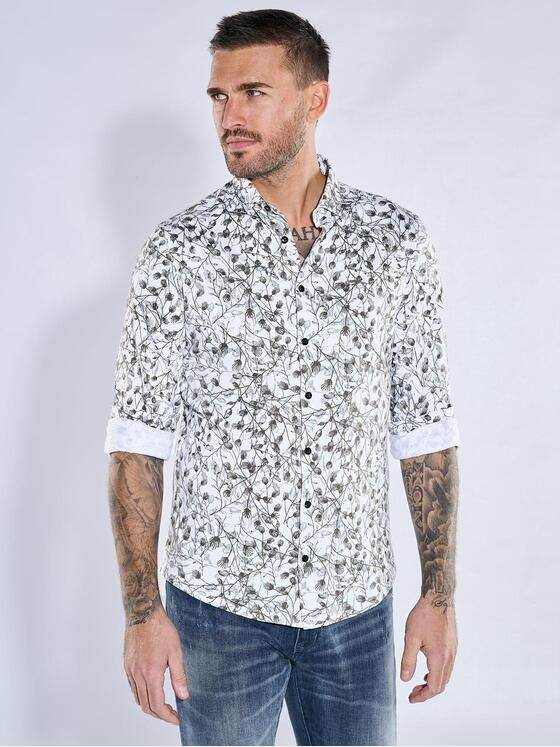 emilio adani Herren Langarm-Hemd slim fit Grün 38345