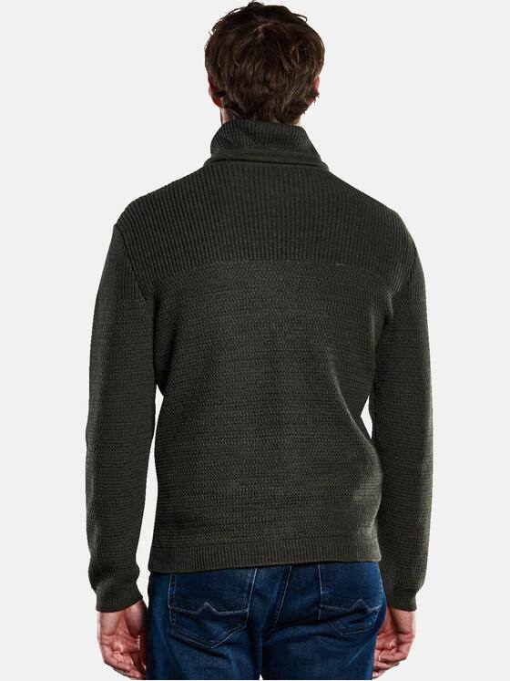 engbers Herren Pullover mit Schalkragen Oliv 34028