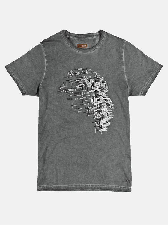 emilio adani Herren Rundhals T-Shirt Grau 31130
