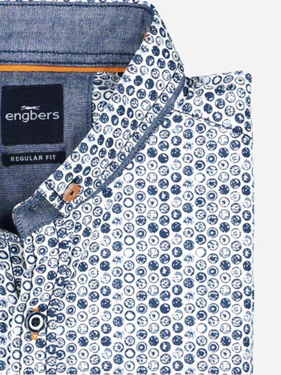 engbers Herren Langarm-Hemd gemustert Hellblau 38014