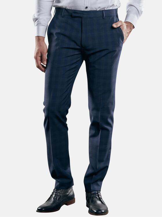 emilio adani Herren karierte Business-Hose Blau 29029