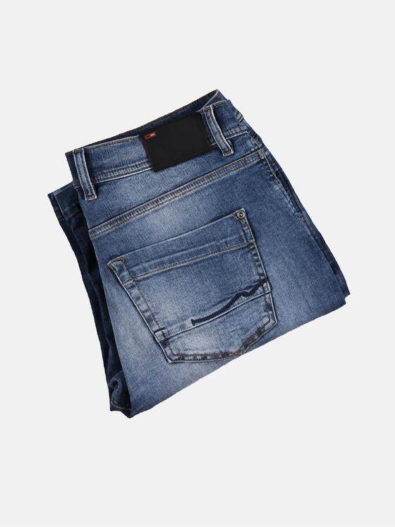 emilio adani Herren Stretch Bermuda im Used-Look Blau 29860