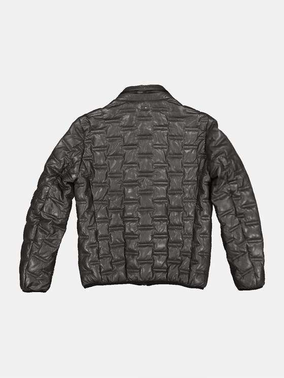 emilio adani Herren Lederjacke regular Grau 35201