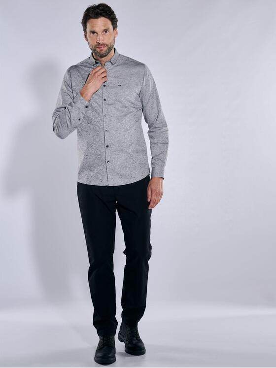 engbers Herren Langarm-Hemd gemustert Silbergrau 38175