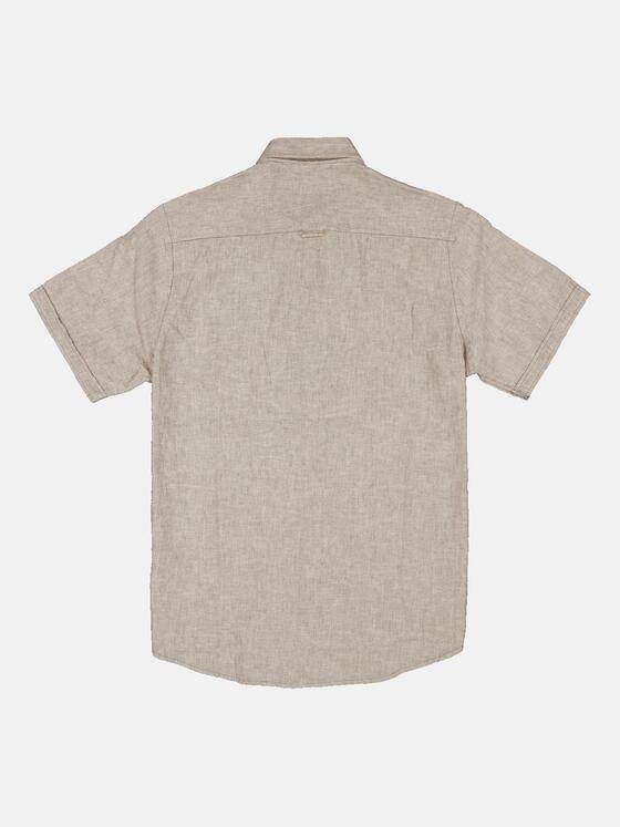 emilio adani Herren Kurzarm-Hemd gestreift Beige 34957