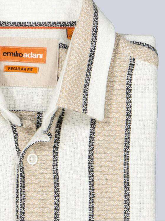 emilio adani Herren Hemd gemustert Beige 36972
