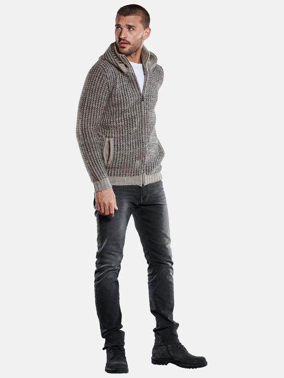 emilio adani Herren Strickjacke strukturiert Beige 33826