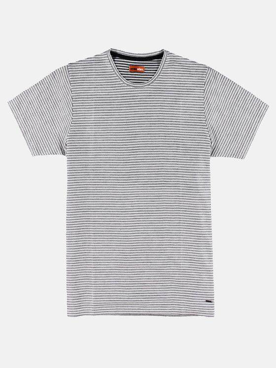 emilio adani Herren Rundhals T-Shirt mit besonderer Warenstruktur Schwarz 30187