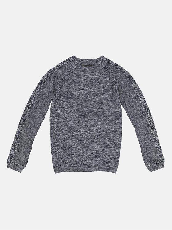 emilio adani Herren Pullover Rundhals meliert Blau 33401