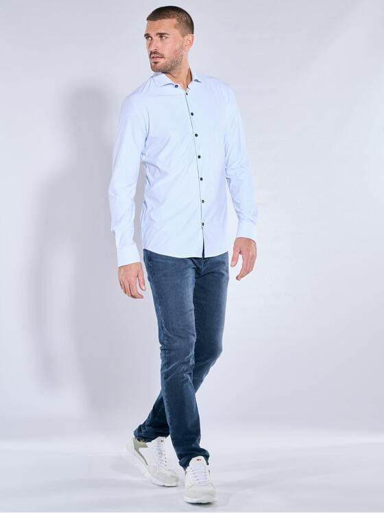 emilio adani Herren Funktionshemd mit feiner Streifenoptik Hellblau 40220