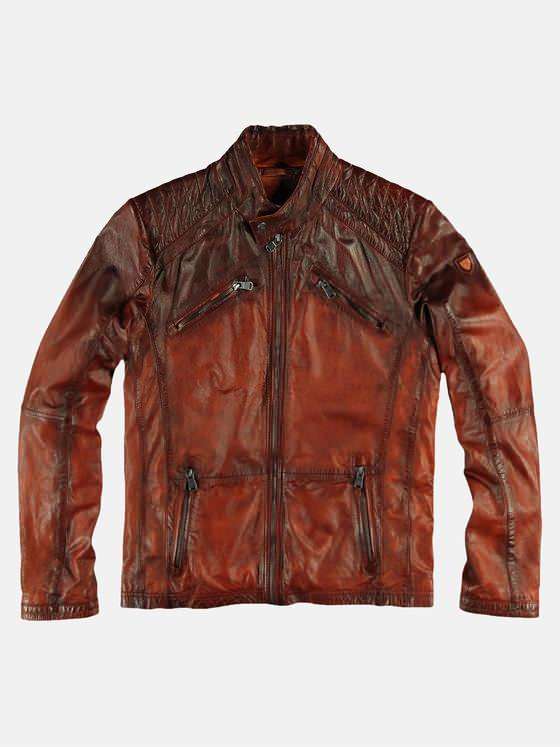 emilio adani Herren maskuline Lederjacke Orange 23570