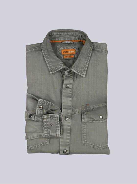 emilio adani Herren Overshirt mit besonderer Waschung Oliv 40333