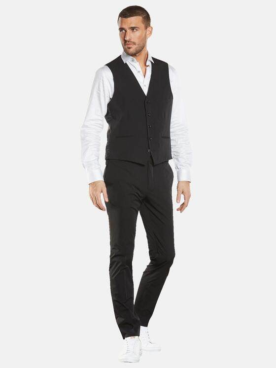 emilio adani Herren Anzug-Weste slim fit Schwarz 34574