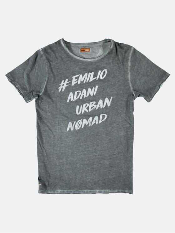 emilio adani Herren Rundhals T-Shirt Grau 25692