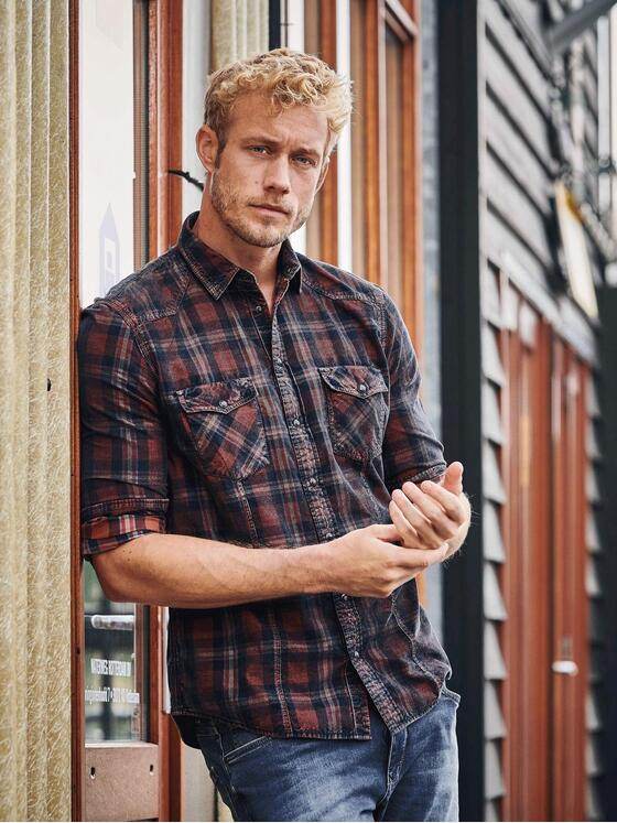 engbers Herren Karohemd Dunkelorange 31879