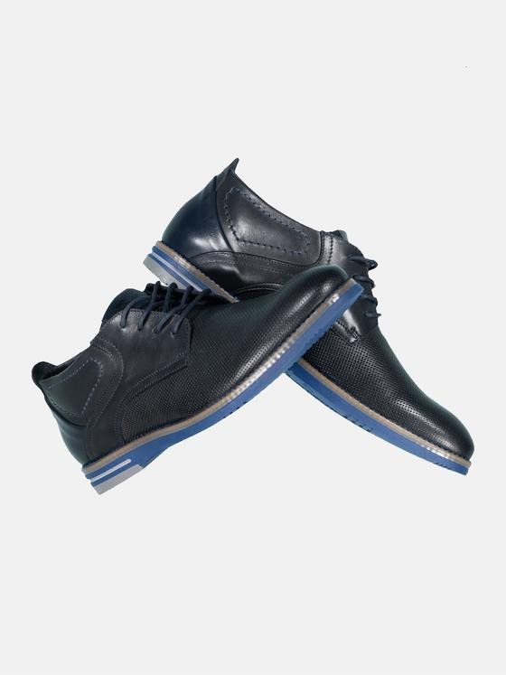 engbers Herren Halbschuh aus Leder Blau 36531