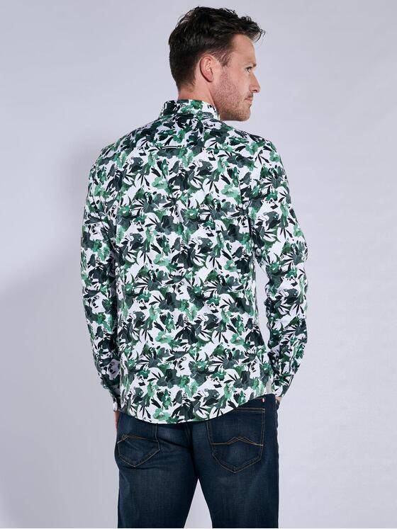 engbers Herren Langarm-Hemd gemustert Gruen 38020