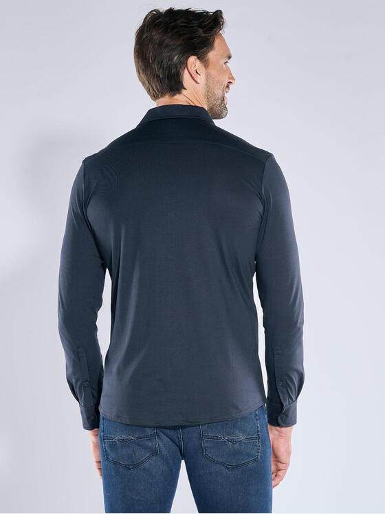 ENGBERS GERMANY Herren Langarm-Hemd aus Pima Baumwolle Saphirblau 39574